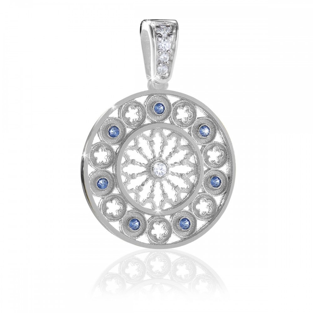 AQUA rose window pendant