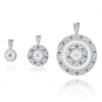AQUA rose window pendant