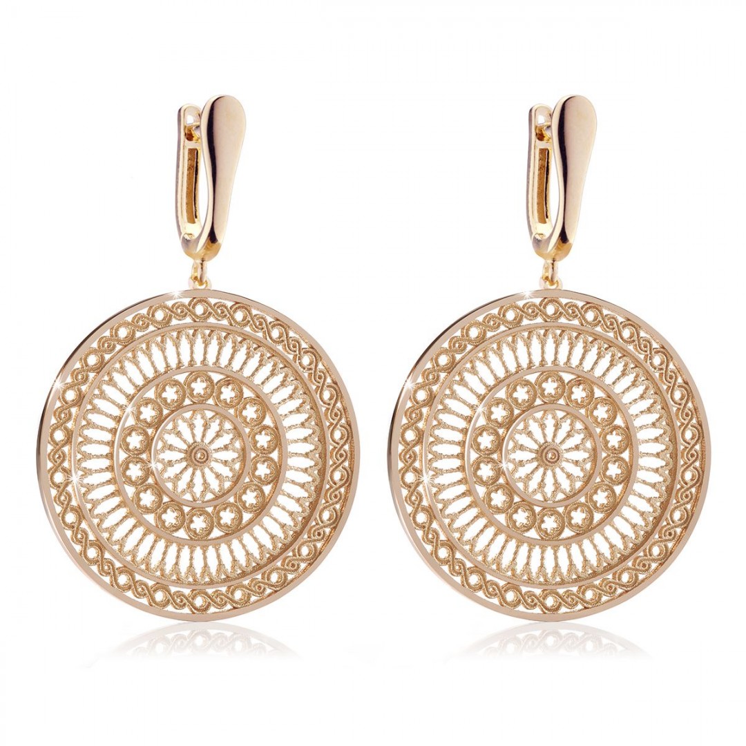 Sterling silver rose window earrings
