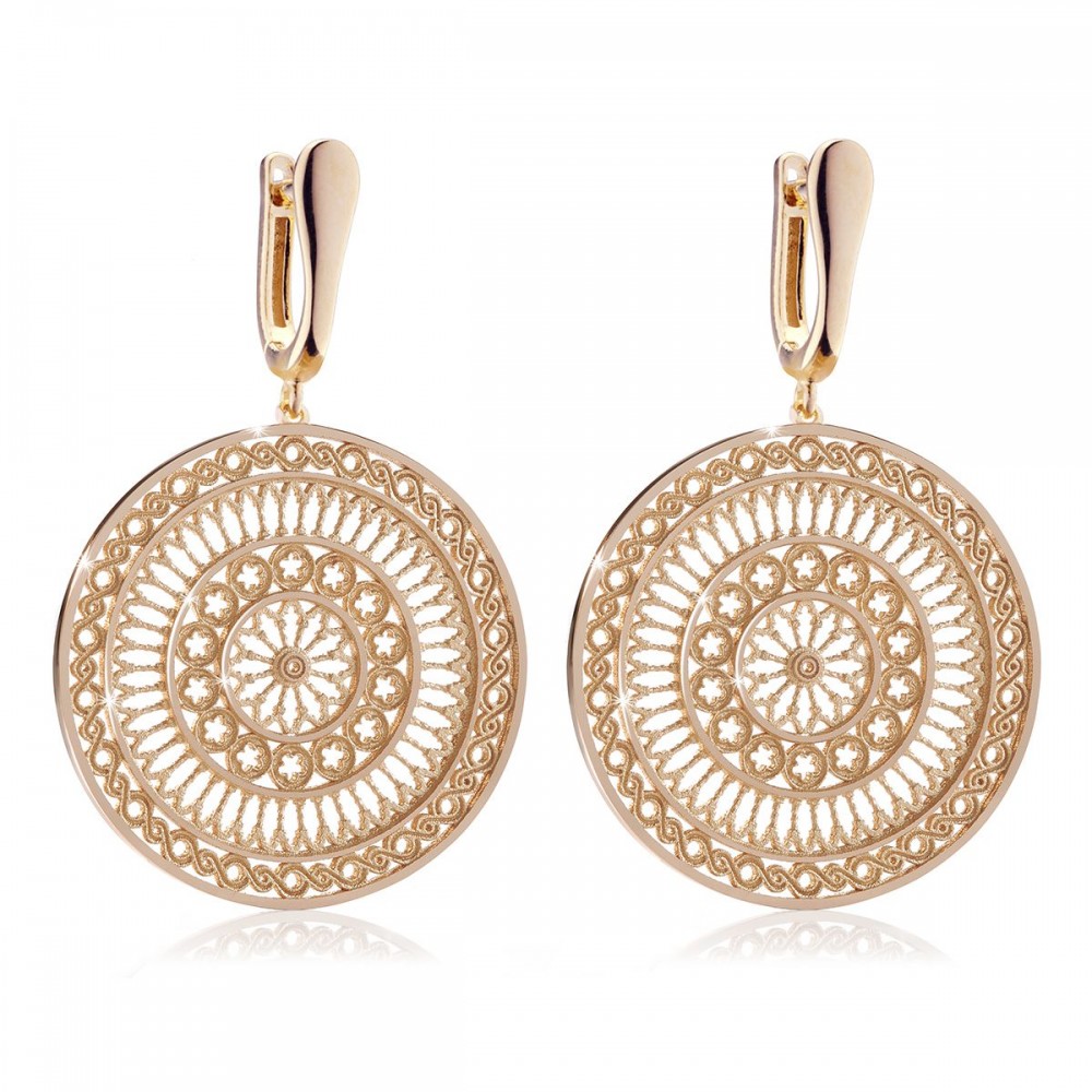 Sterling silver rose window earrings