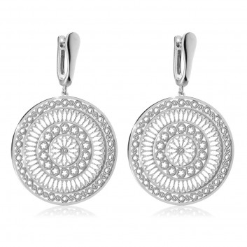 White gold rose window earrings - religious jewellery from Assisi