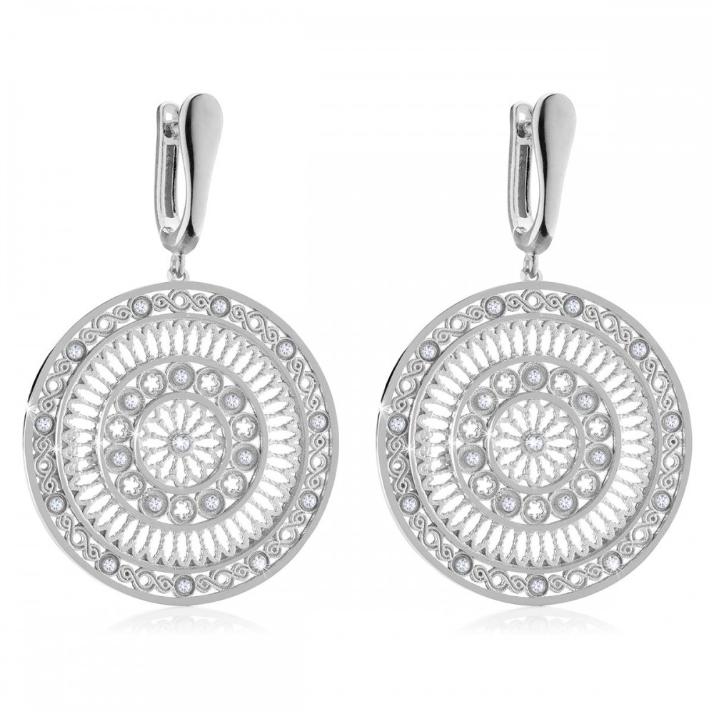 White gold AERE rose window earrings
