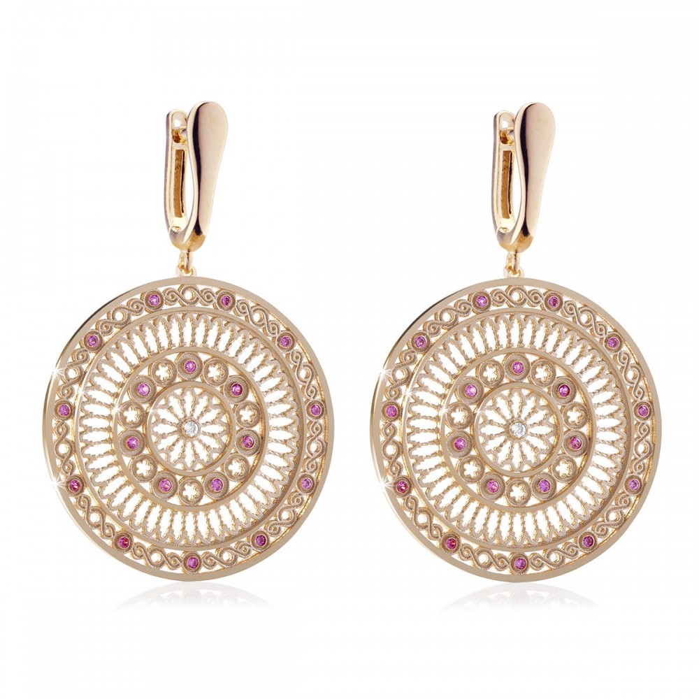Assisi rose gold FOCU rose window earrings