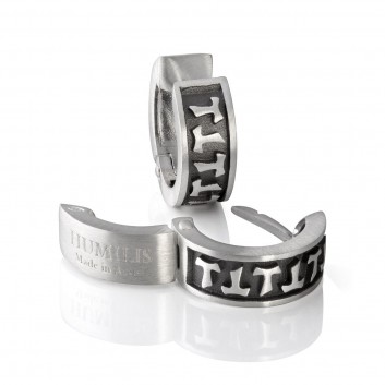 Humilis orecchini a cerchietto in argento brunito