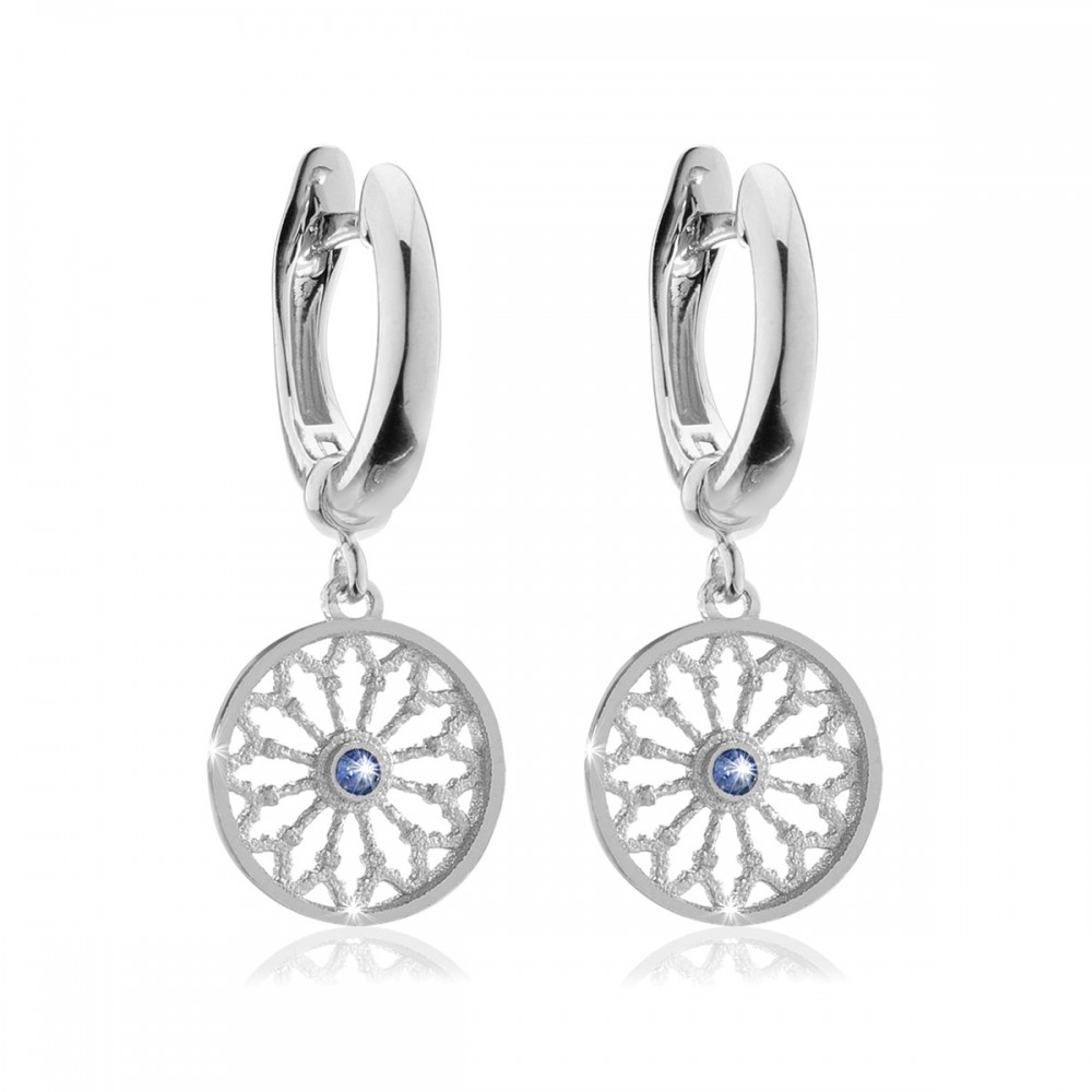 Orecchini rosoni di Assisi AQUA in argento