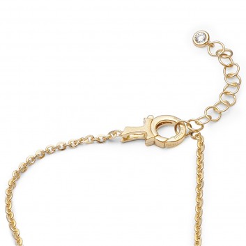 Humilis collana in argento placcato oro giallo con zirconi