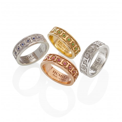 Humilis anello classico AQUA in argento