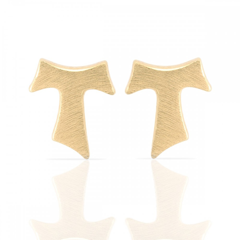 Humilis yellow gold satin earrings
