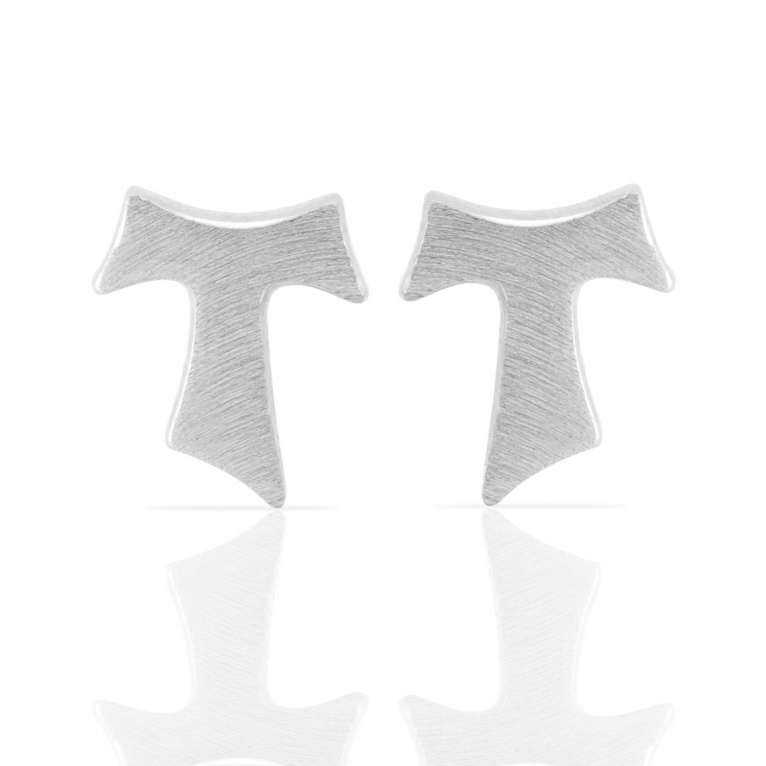 Humilis white gold satin earrings