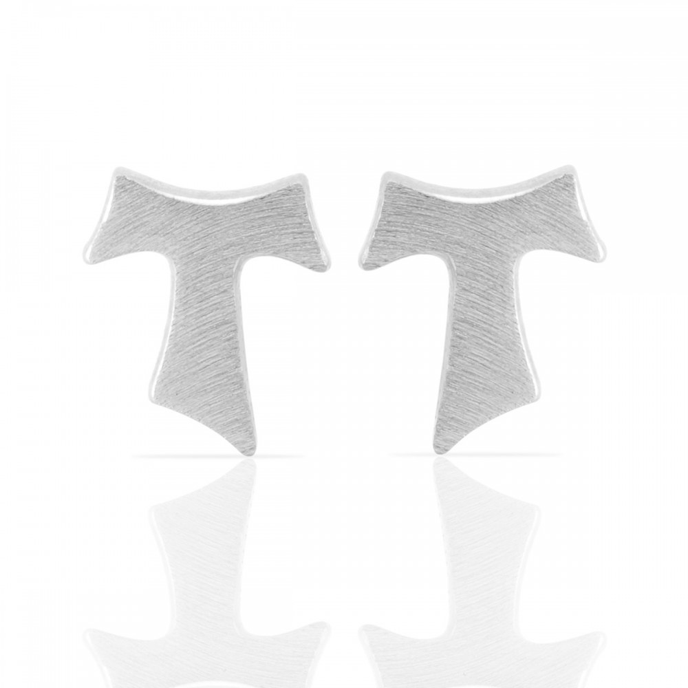 Humilis white gold satin earrings