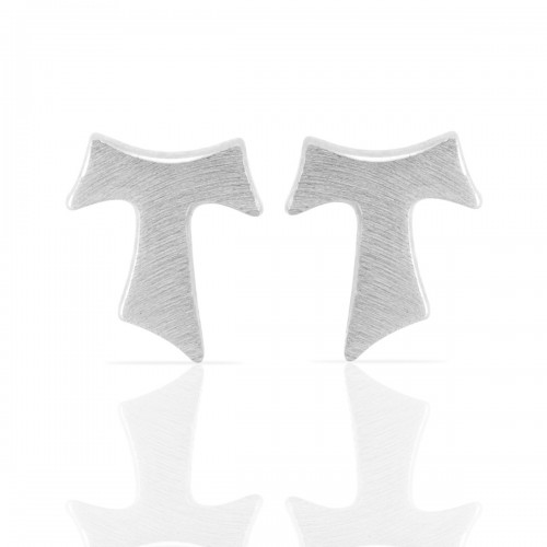 Humilis white gold satin earrings