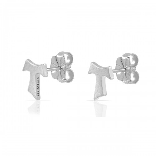 Humilis white gold satin earrings