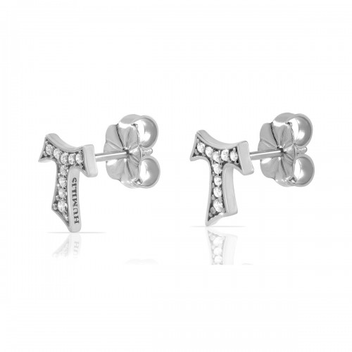 Humilis white gold earrings with zirconia