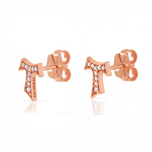 Humilis rose gold earrings with zirconia