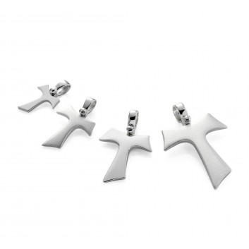 Humilis white gold Tau cross