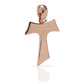 Humilis rose gold Tau cross