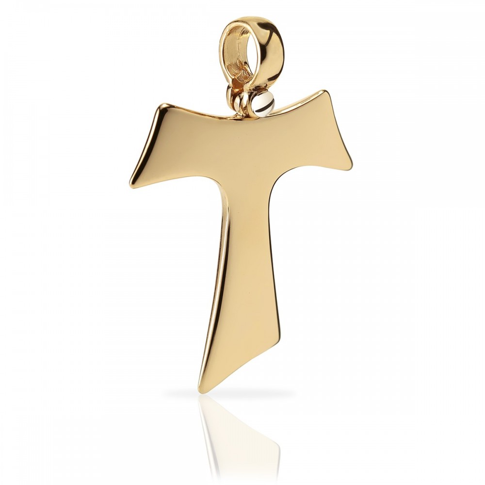 Humilis yellow gold Tau cross