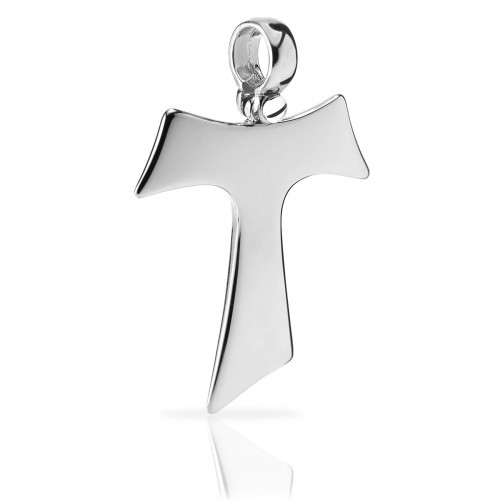 Humilis white gold Tau cross