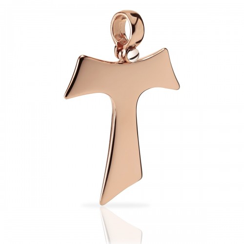 Humilis rose gold Tau cross