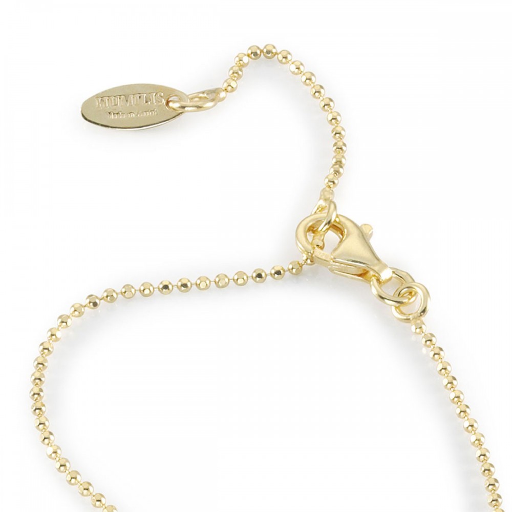 Humilis catena pallinata brillante in argento placcato oro giallo