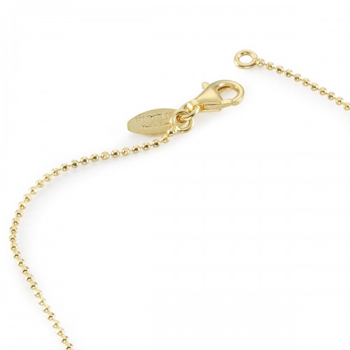 Humilis catena pallinata brillante in argento placcato oro giallo