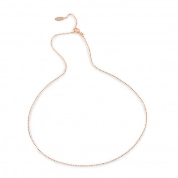 Humilis catena pallinata brillante in argento placcato oro rosa
