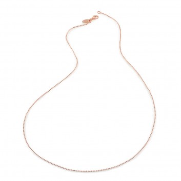Humilis catena pallinata brillante in argento placcato oro rosa