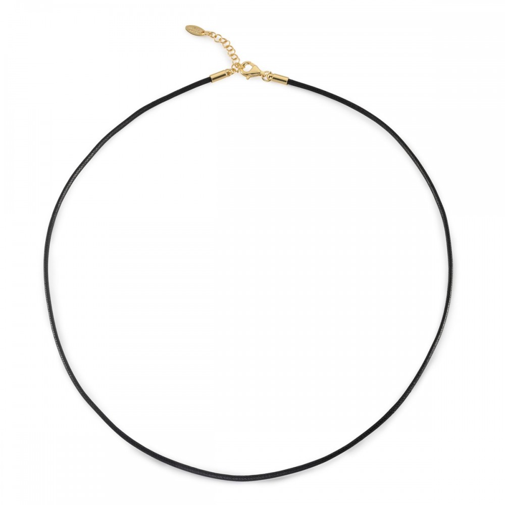 Humilis cotton cord with yellow gold plated sterling silver clasp