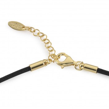Humilis cotton cord with yellow gold plated sterling silver clasp