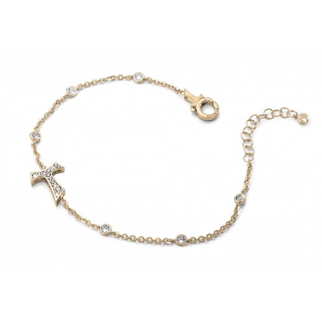 Humilis yellow golden plated sterling silver bracelet with zirconia