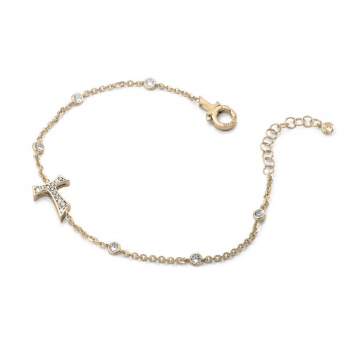 Humilis yellow golden plated sterling silver bracelet with zirconia