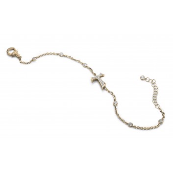 Humilis yellow golden plated sterling silver bracelet with zirconia