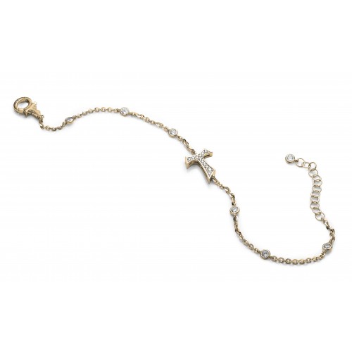 Humilis bracciale in argento placcato oro giallo con zirconi