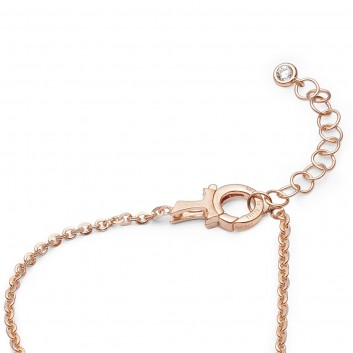 Humilis collana in argento placcato oro rosa con zirconi