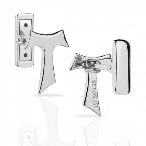 Humilis white gold Tau cufflinks