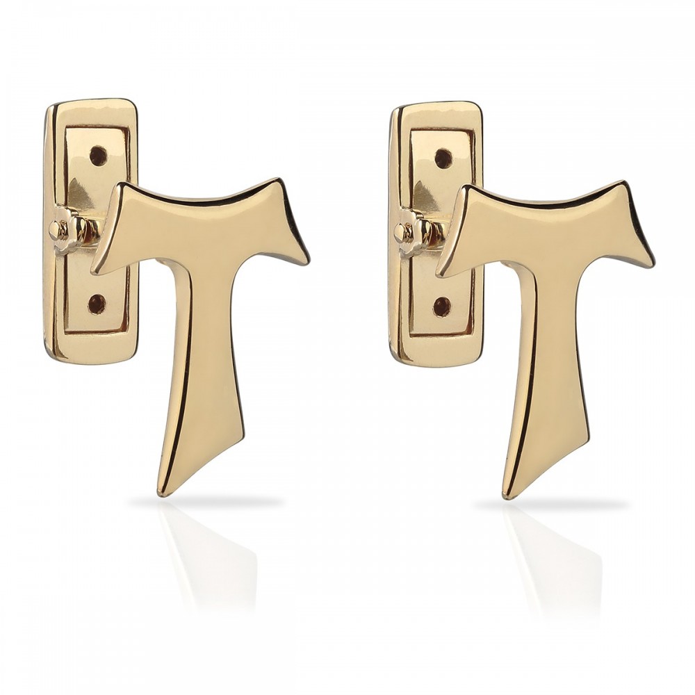 Humilis yellow gold Tau cufflinks