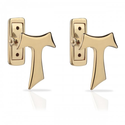 Humilis yellow gold Tau cufflinks