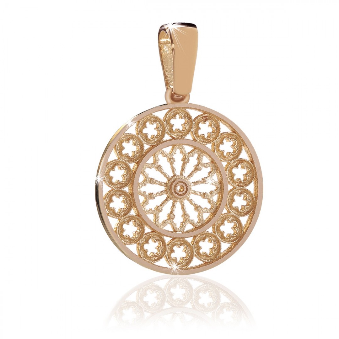 Pendente rosone - ciondolo in argento e oro
