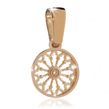 Religious jewellery rose gold rose window pendant