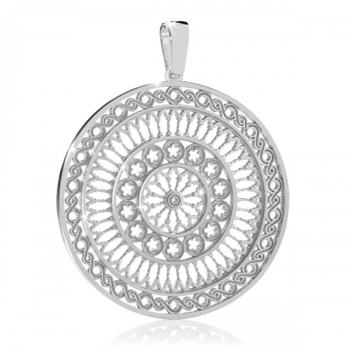 Rose window pendant white gold