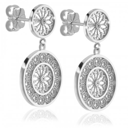 White gold rose window earrings - religious jewellery from Assisi