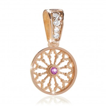 Sterling silver FOCU rose window charm