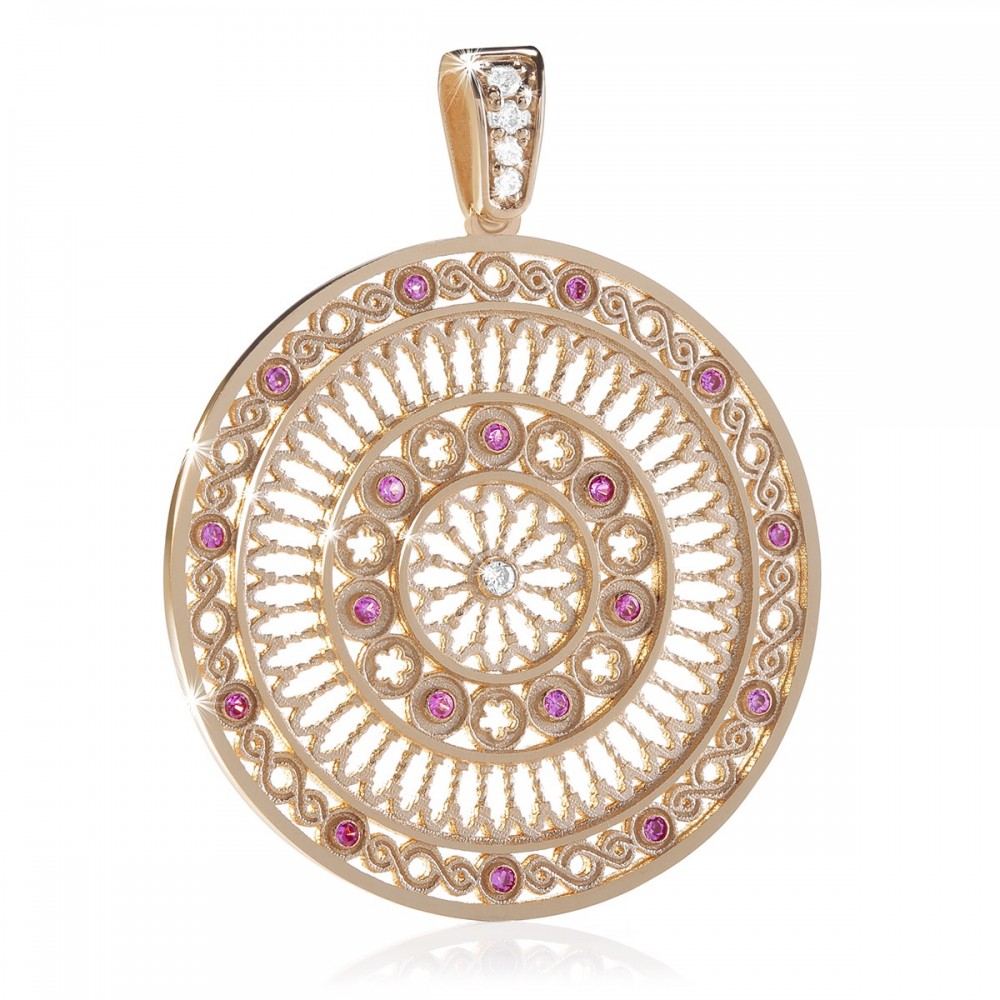 Pendente rosone FOCU in argento