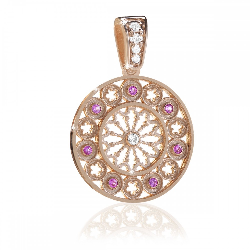 rose gold FOCU rose window pendant