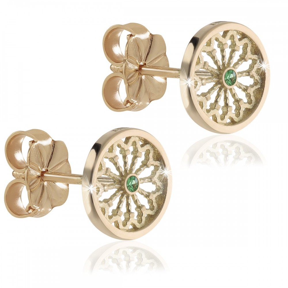 Assisi sterling silver rose window earrings