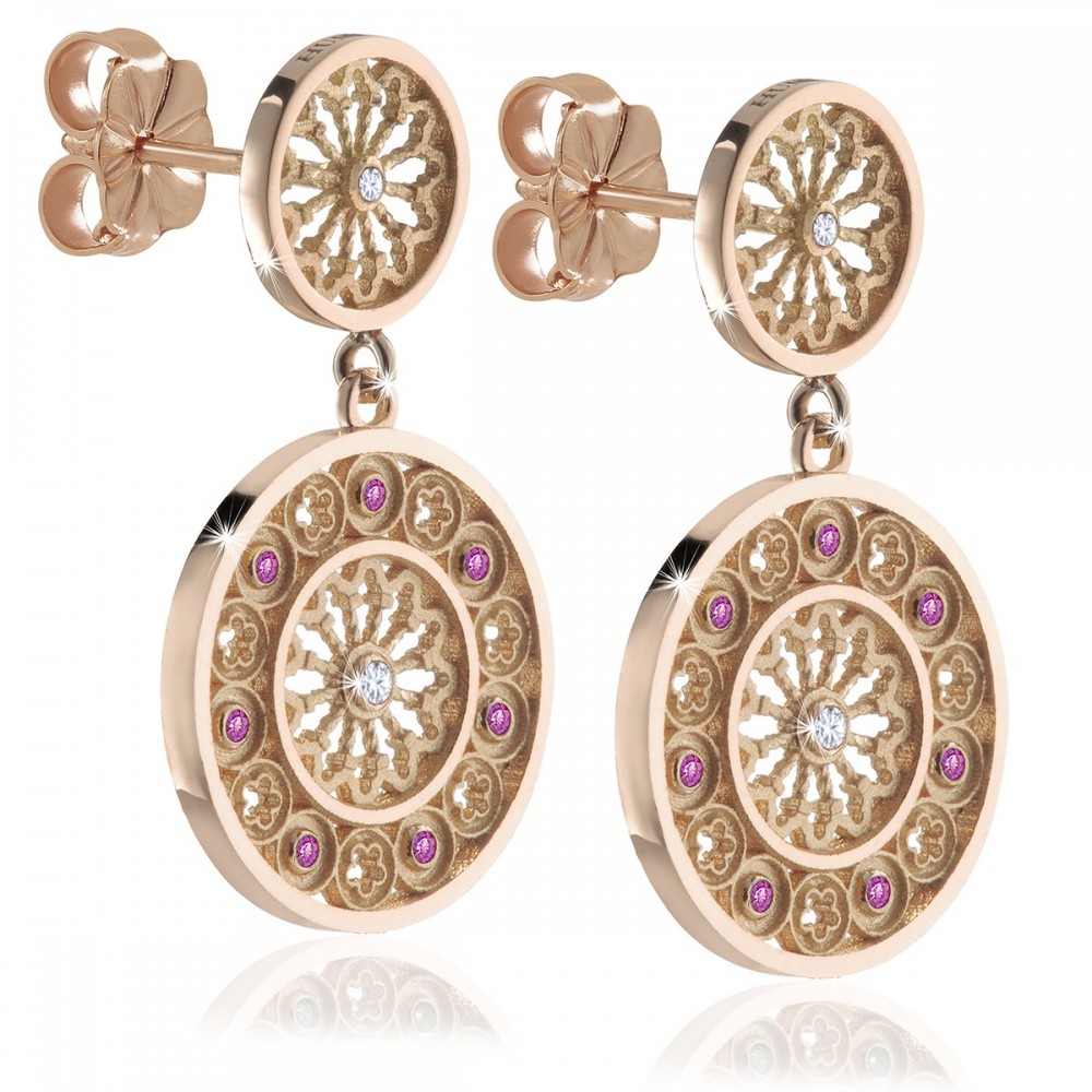Orecchini rosoni FOCU in argento - Made in Assisi