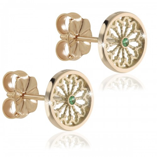 Humilis yellow gold TERRA rose window earrings
