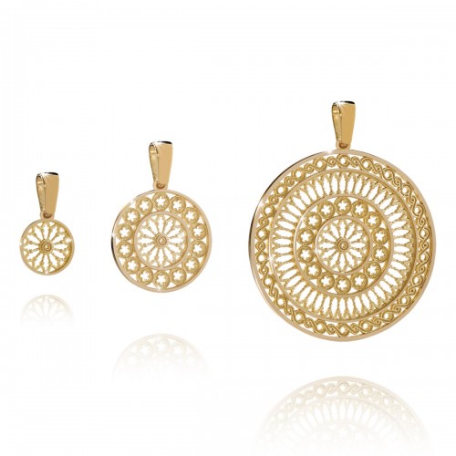 Assisi rose window jewels - gold charms