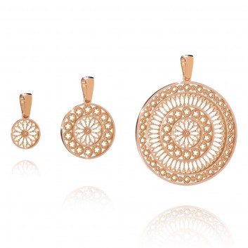 Religious jewellery rose gold rose window pendant