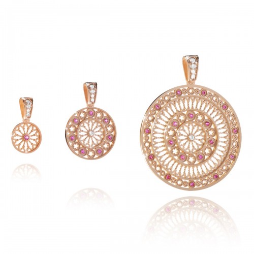 rose gold FOCU rose window pendant